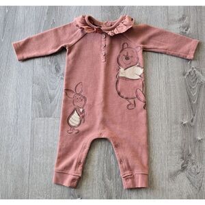 Disney Baby Girls Pooh & Piglet Textured Romper 12M
